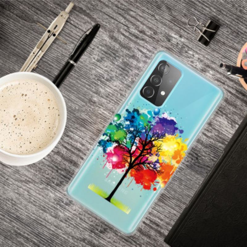 Coque Samsung Galaxy A32 5G Transparente Arbre Aquarelle