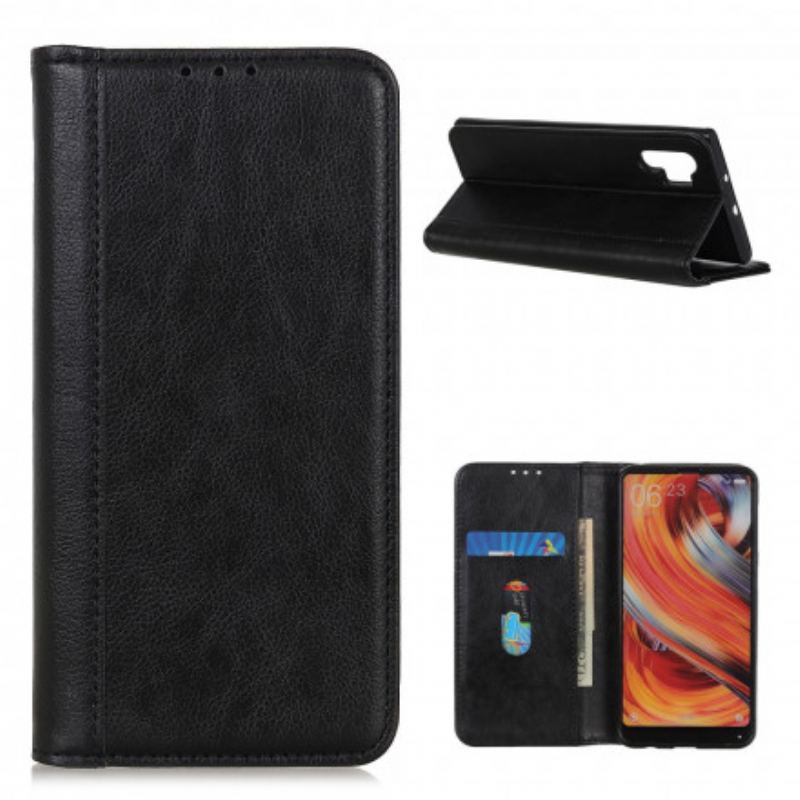 Flip Cover Samsung Galaxy A32 5G Cuir Fendu Litchi Business