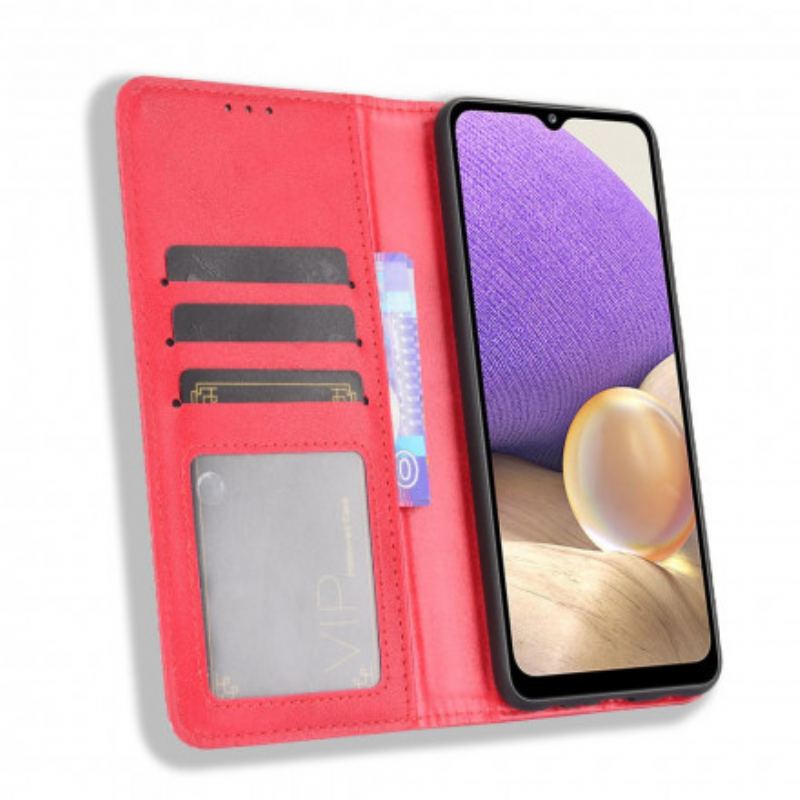 Flip Cover Samsung Galaxy A32 5G Effet Cuir Vintage Stylisé