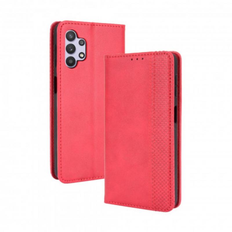 Flip Cover Samsung Galaxy A32 5G Effet Cuir Vintage Stylisé