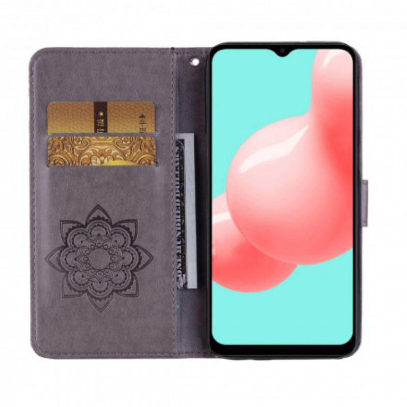 Housse Samsung Galaxy A32 5G Hibou Mandala et Lanière