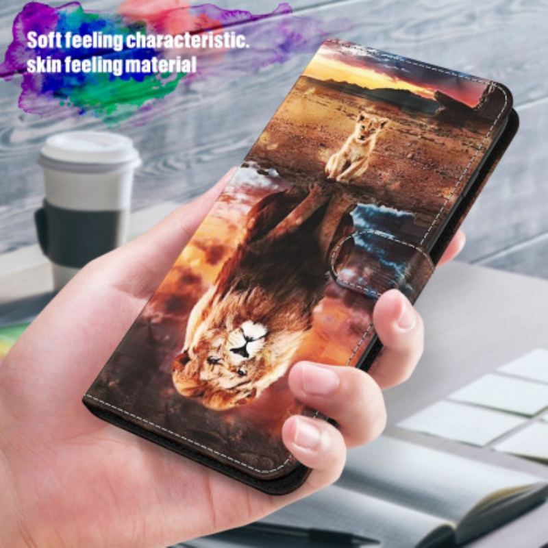 Housse Samsung Galaxy A32 5G Light Spot Lion avec Lanière