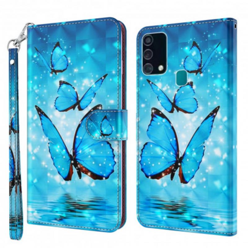 Housse Samsung Galaxy A32 5G Light Spot Papillons Bleus Volants