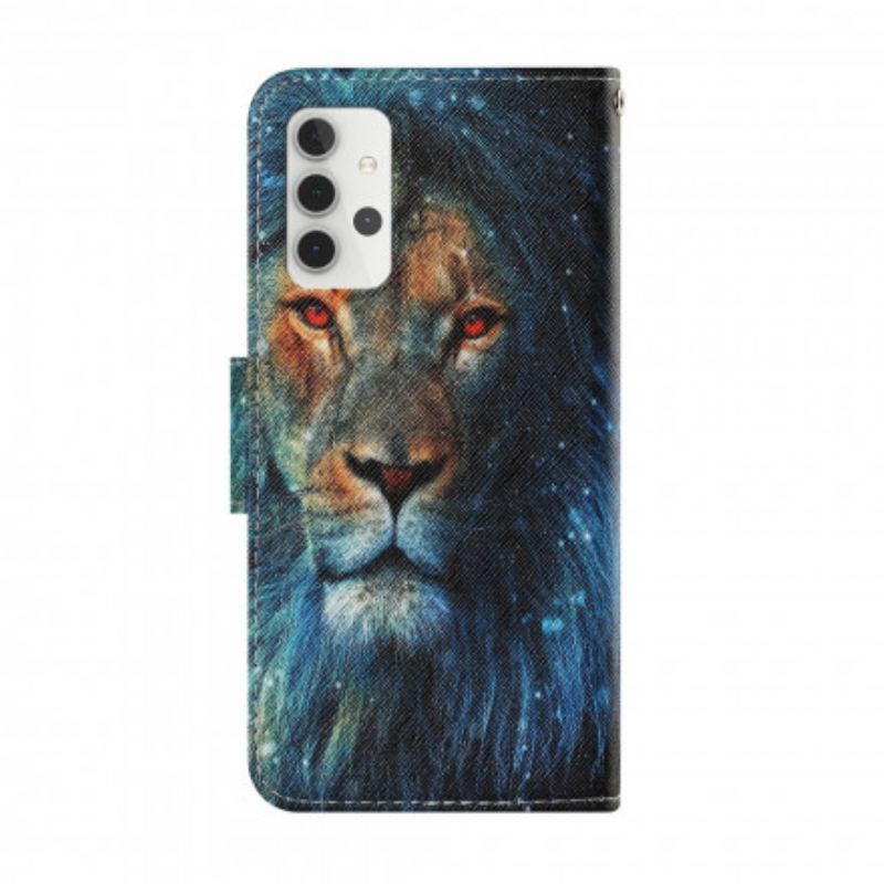 Housse Samsung Galaxy A32 5G Lion avec Lanière