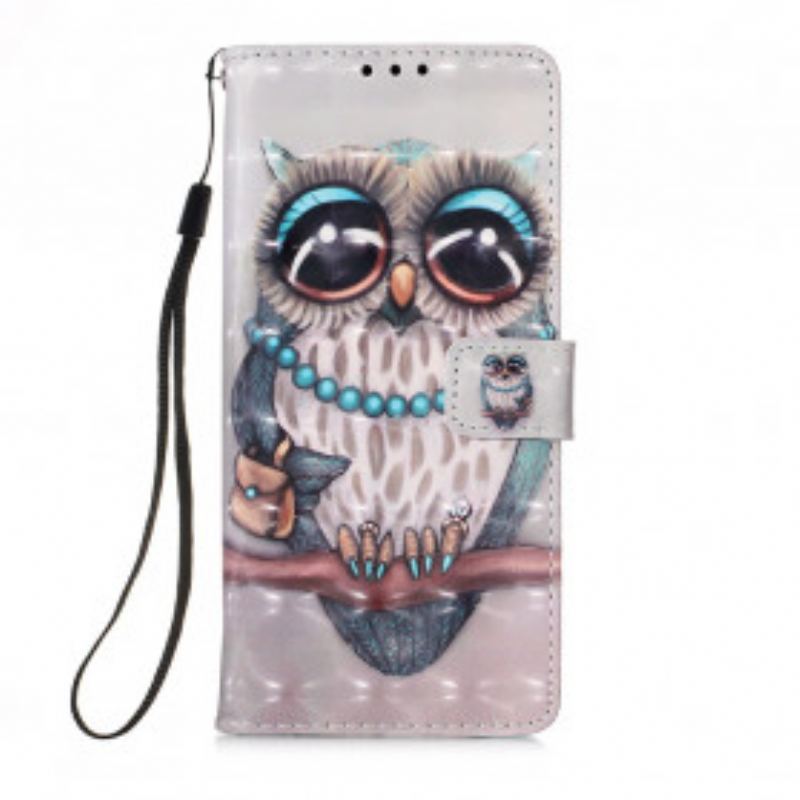 Housse Samsung Galaxy A32 5G Miss Hibou à Lanière