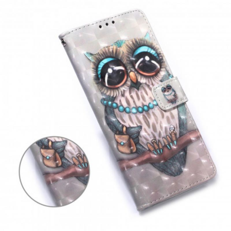 Housse Samsung Galaxy A32 5G Miss Hibou à Lanière