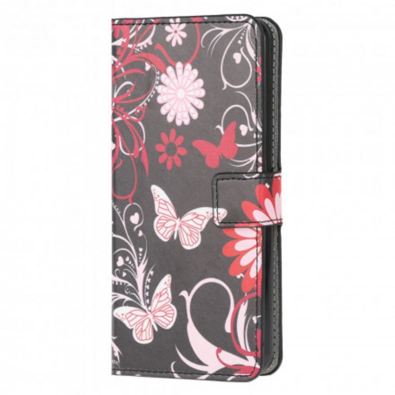 Housse Samsung Galaxy A32 5G Papillons et Fleurs