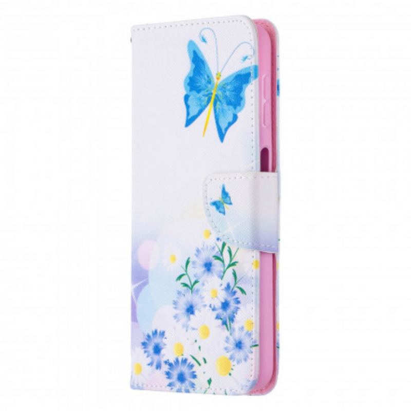 Housse Samsung Galaxy A32 5G Papillons et Fleurs Peints