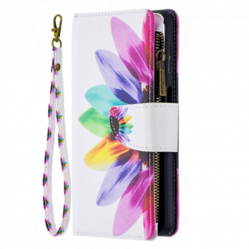 Housse Housse Samsung Galaxy A32 5G Poche Zippée Fleur