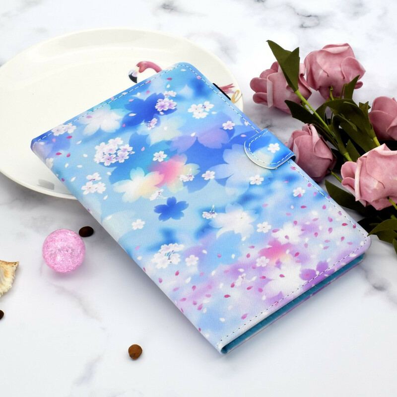 Housse Samsung Galaxy Tab S8 / Tab S7 Fleurs Aquarelle