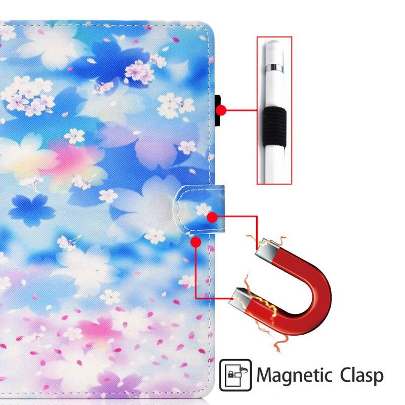 Housse Samsung Galaxy Tab S8 / Tab S7 Fleurs Aquarelle