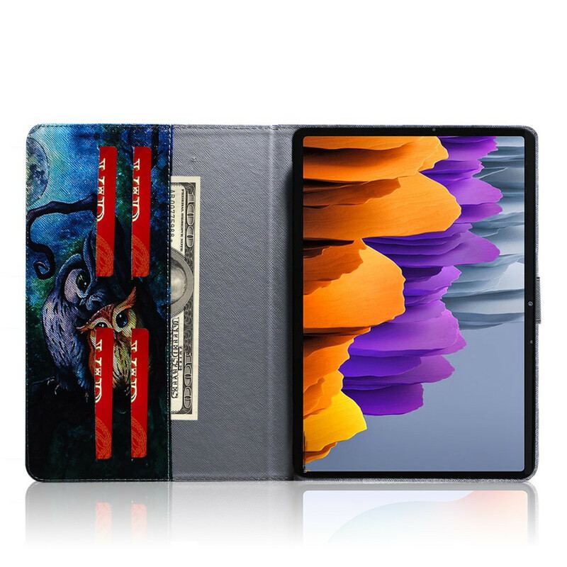 Housse Samsung Galaxy Tab S8 / Tab S7 Peinture Hiboux