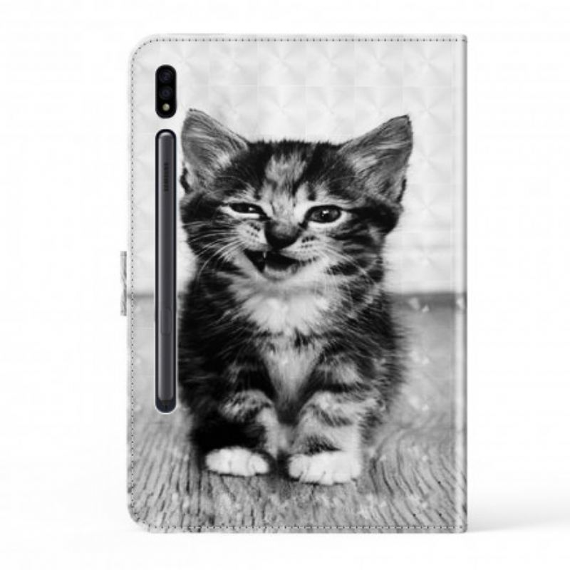 Housse Simili Cuir Samsung Galaxy Tab S8 / Tab S7 Chaton