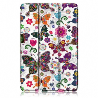 Smart Case Samsung Galaxy Tab S8 / Tab S7 Renforcée Papillons et Fleurs