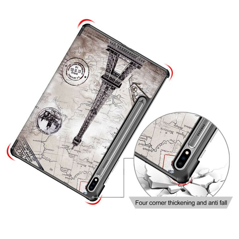 Smart Case Samsung Galaxy Tab S8 / Tab S7 Renforcée Tour Eiffel