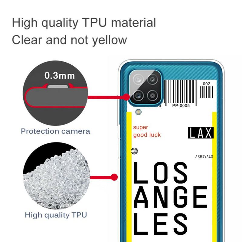 Coque Samsung Galaxy A12 / M12 Boarding Pass to Los Angeles