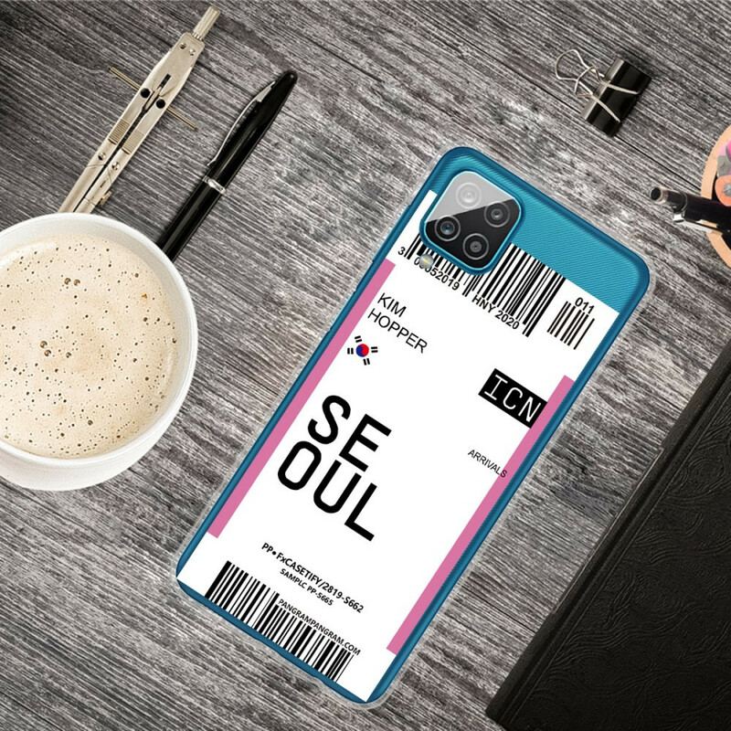 Coque Samsung Galaxy A12 / M12 Boarding Pass to Seoul