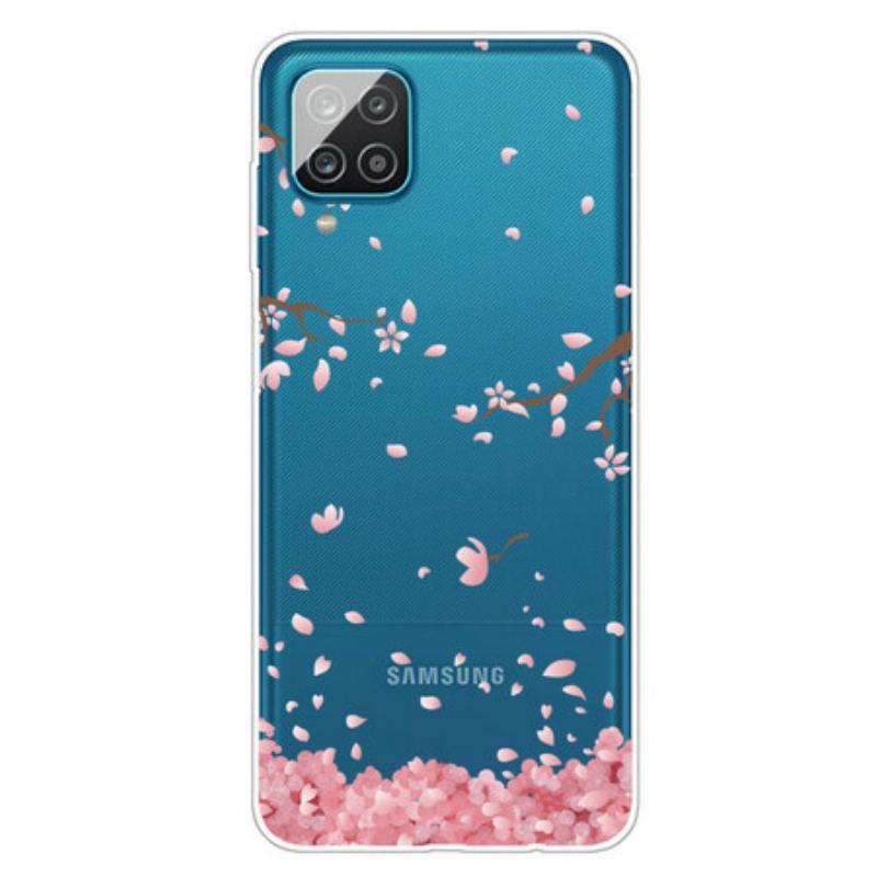 Coque Samsung Galaxy A12 / M12 Branches à Fleurs