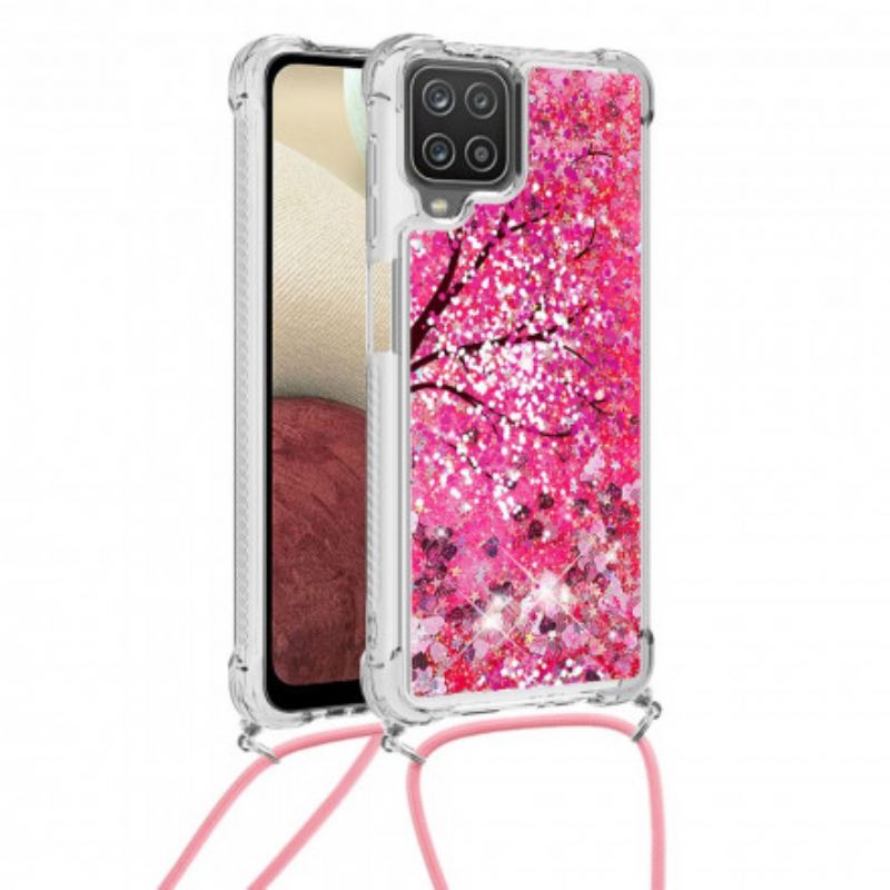 Coque Samsung Galaxy A12 / M12 à Cordon Paillettes Arbre