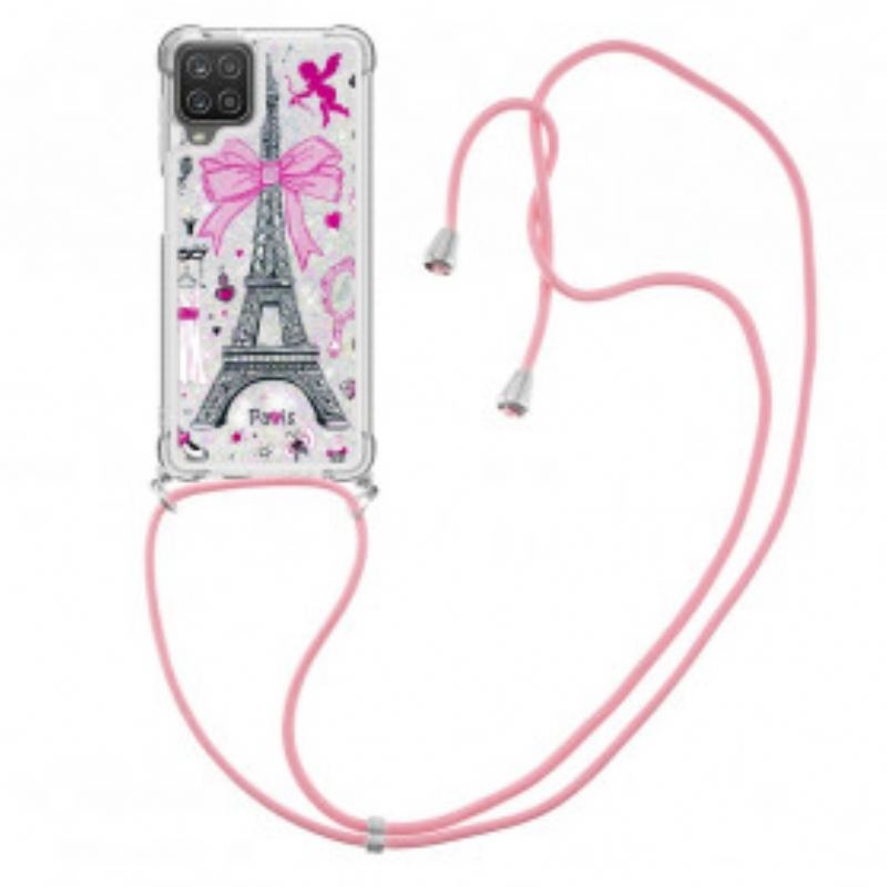 Coque Samsung Galaxy A12 / M12 à Cordon Tour Eiffel