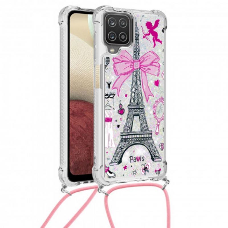 Coque Samsung Galaxy A12 / M12 à Cordon Tour Eiffel