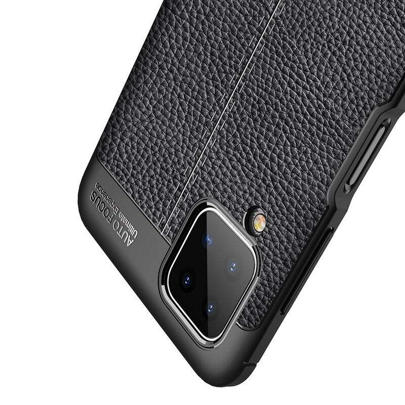 Coque Samsung Galaxy A12 / M12 Effet Cuir Litchi Double Line