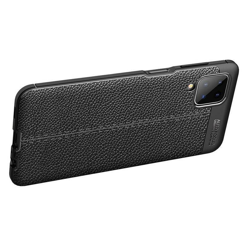 Coque Samsung Galaxy A12 / M12 Effet Cuir Litchi Double Line