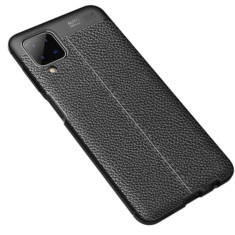 Coque Samsung Galaxy A12 / M12 Effet Cuir Litchi Double Line