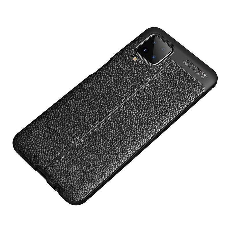 Coque Samsung Galaxy A12 / M12 Effet Cuir Litchi Double Line