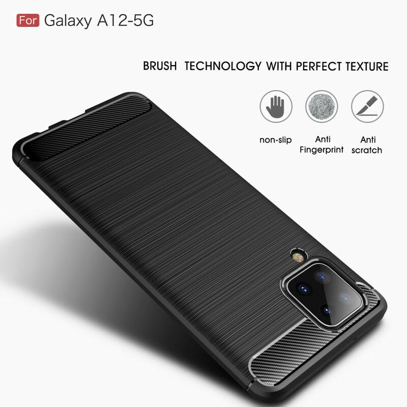 Coque Samsung Galaxy A12 / M12 Fibre Carbone Brossée