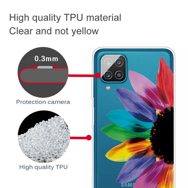 Coque Samsung Galaxy A12 / M12 Fleur Colorée