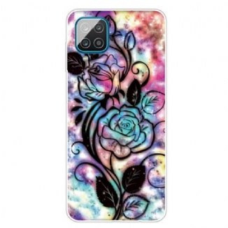 Coque Samsung Galaxy A12 / M12 Fleur Graphique