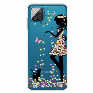 Coque Samsung Galaxy A12 / M12 Jolie Tête Fleurie