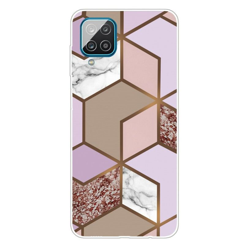 Coque Samsung Galaxy A12 / M12 Marbre Géométrique