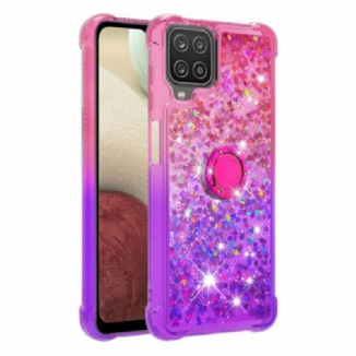 Coque Samsung Galaxy A12 / M12 Paillettes Anneau-Support