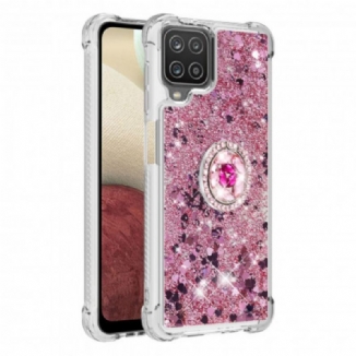 Coque Samsung Galaxy A12 / M12 Paillettes avec Anneau-Support