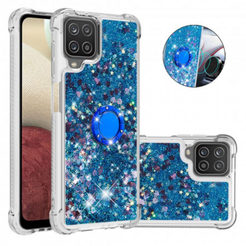 Coque Samsung Galaxy A12 / M12 Paillettes avec Anneau-Support