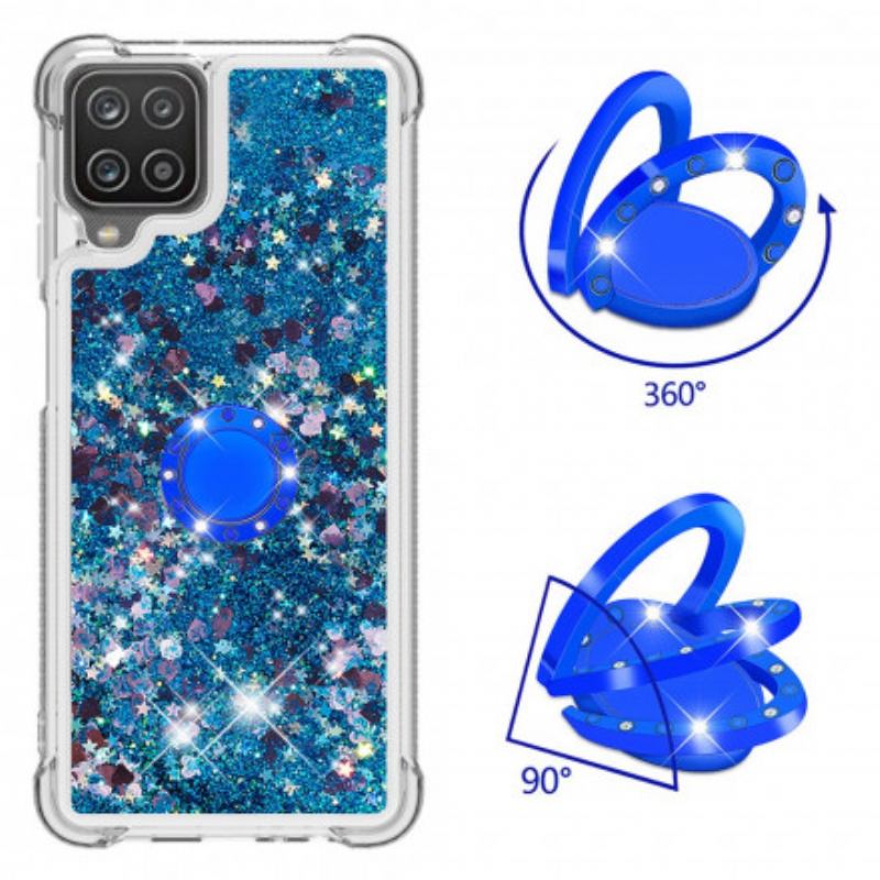 Coque Samsung Galaxy A12 / M12 Paillettes avec Anneau-Support