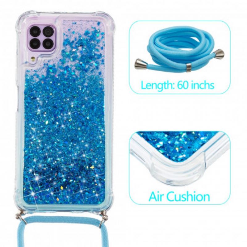 Coque Samsung Galaxy A12 / M12 Paillettes avec Cordon