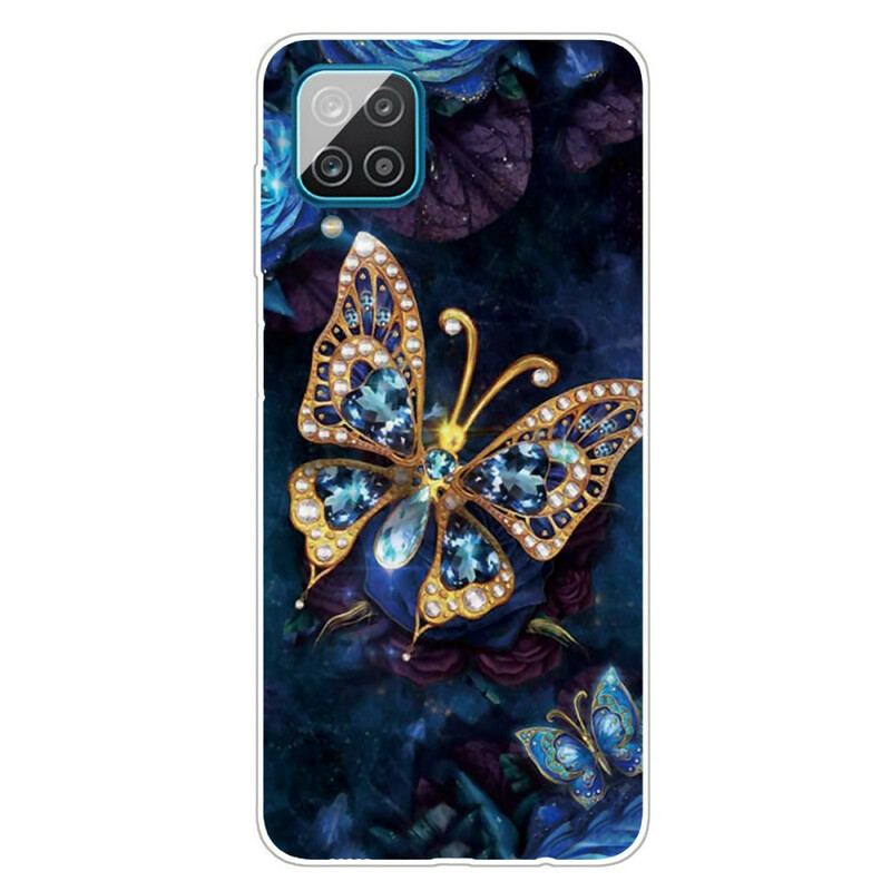 Coque Samsung Galaxy A12 / M12 Papillon Luxe