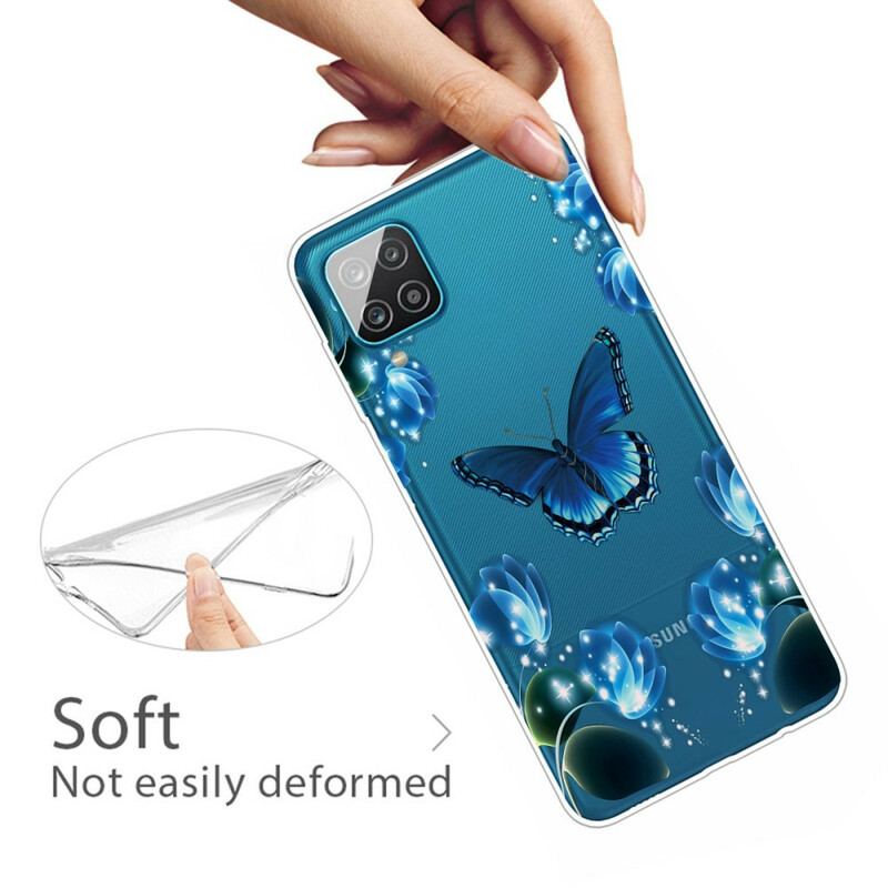 Coque Samsung Galaxy A12 / M12 Papillon Luxe