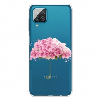 Coque Samsung Galaxy A12 / M12 Parapluie en Roses