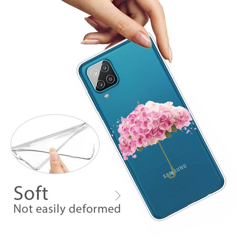 Coque Samsung Galaxy A12 / M12 Parapluie en Roses