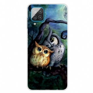 Coque Samsung Galaxy A12 / M12 Peinture Hiboux