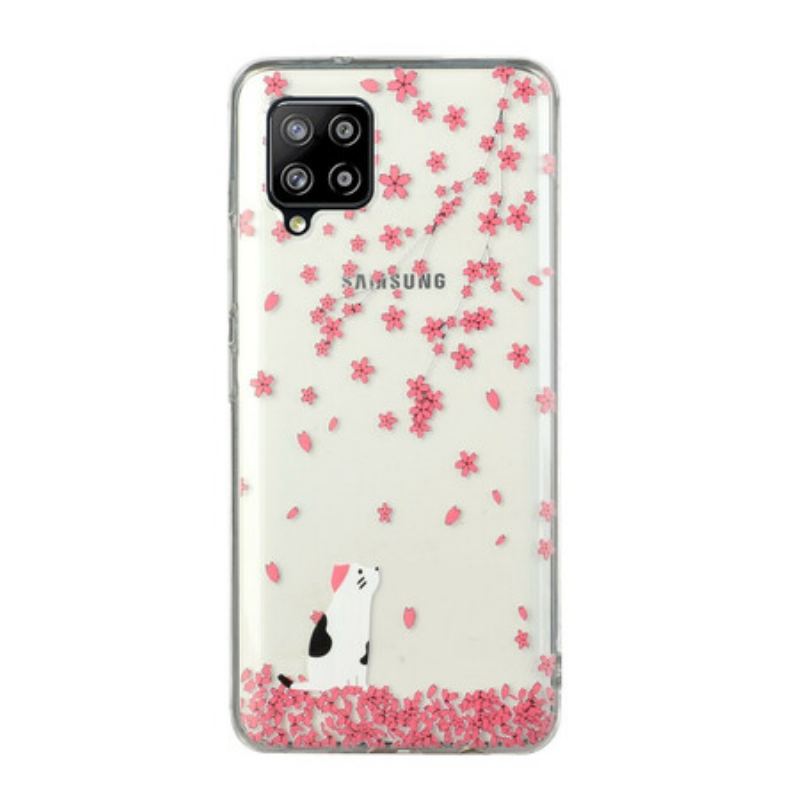 Coque Samsung Galaxy A12 / M12 Pétales et Chat