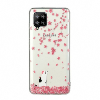 Coque Samsung Galaxy A12 / M12 Pétales et Chat