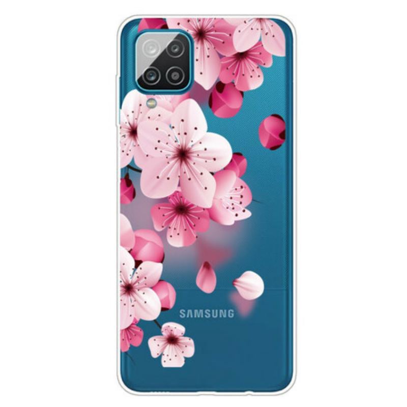 Coque Samsung Galaxy A12 / M12 Petites Fleurs Roses