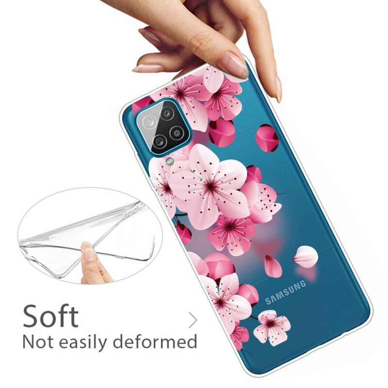 Coque Samsung Galaxy A12 / M12 Petites Fleurs Roses