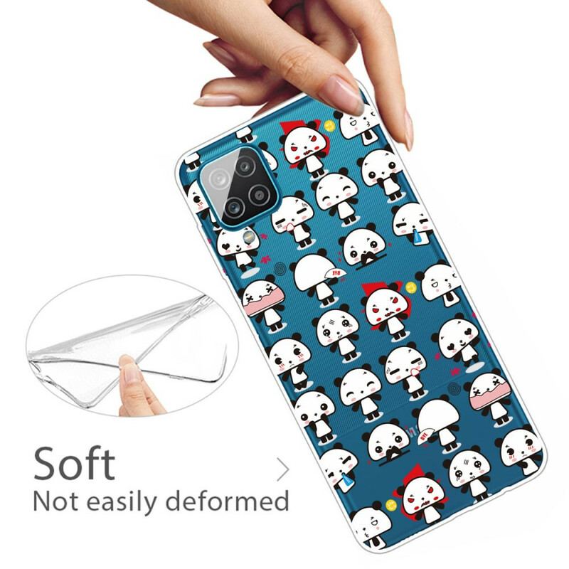 Coque Samsung Galaxy A12 / M12 Transparente Funny Pandas