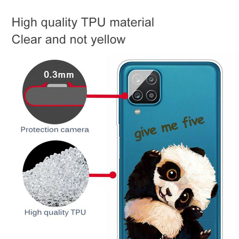 Coque Samsung Galaxy A12 / M12 Transparente Panda Give Me Five